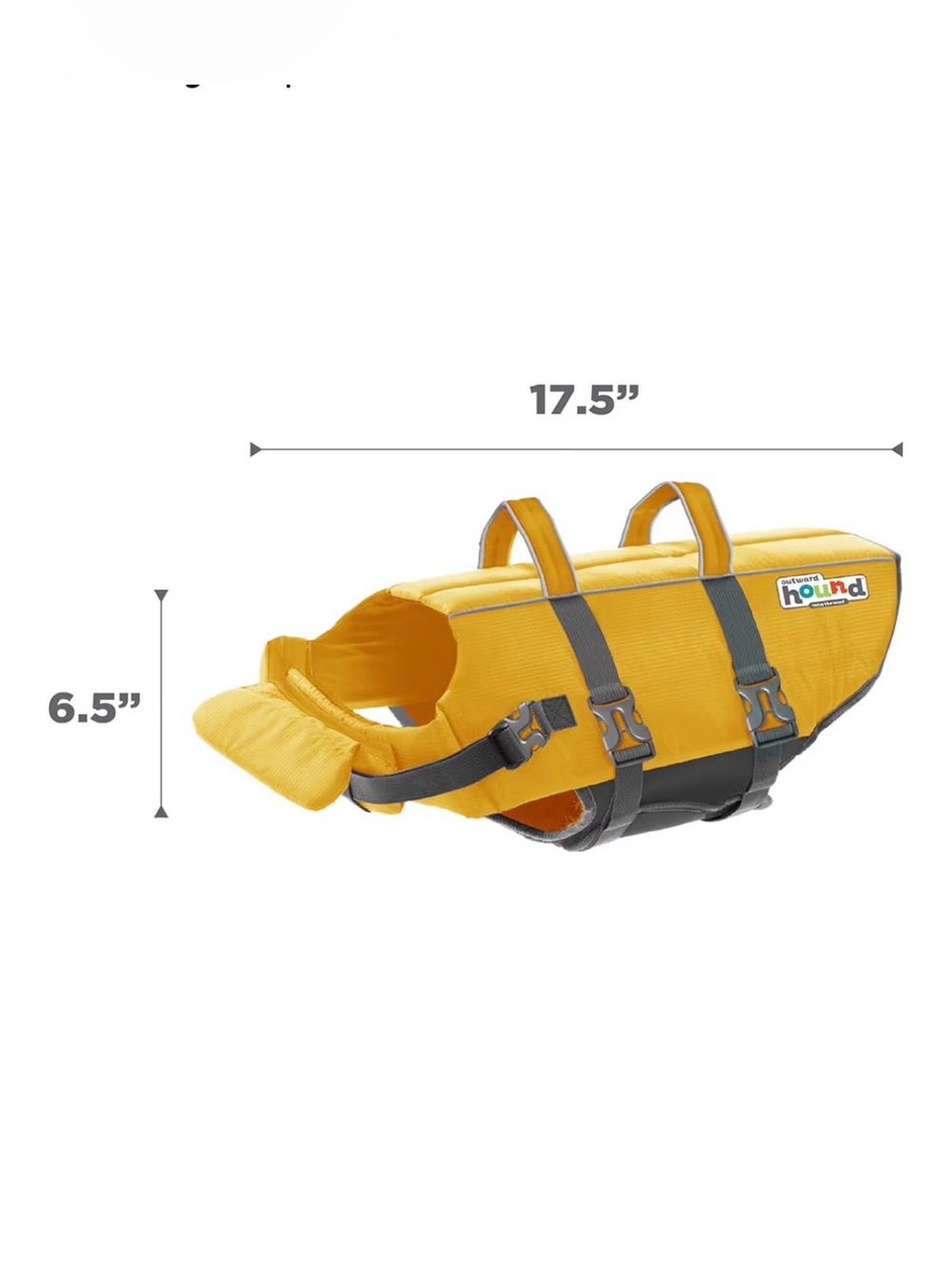 Outward Hound Granby Splash Dog Life Jacket, large, yellow